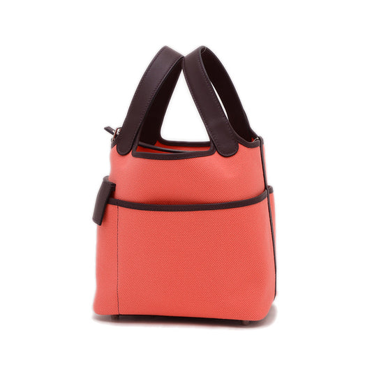 ピコタンロック PM 18 カーゴ ローズテキサス/ルージュセリエ シルバー金具 B刻印 ハンドバッグ