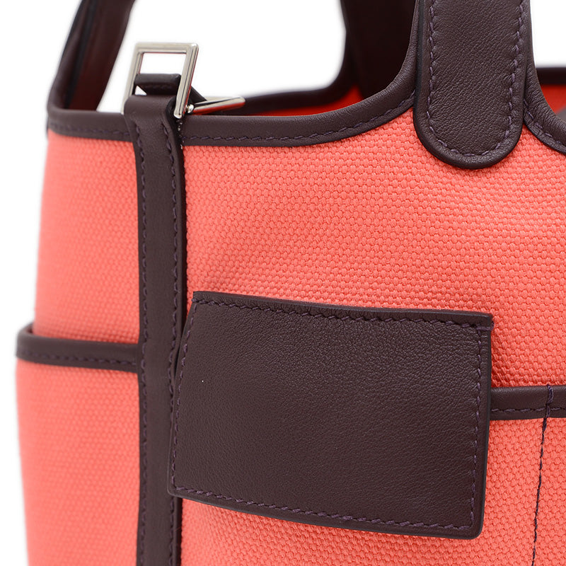 ピコタンロック PM 18 カーゴ ローズテキサス/ルージュセリエ シルバー金具 B刻印 ハンドバッグ