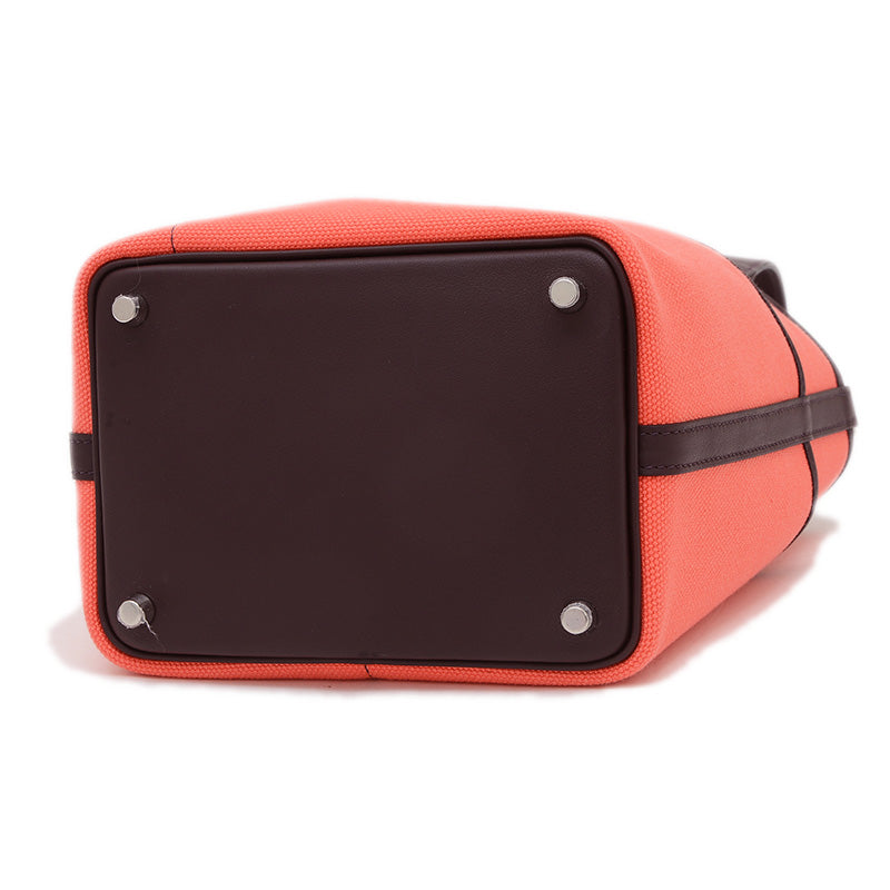 ピコタンロック PM 18 カーゴ ローズテキサス/ルージュセリエ シルバー金具 B刻印 ハンドバッグ