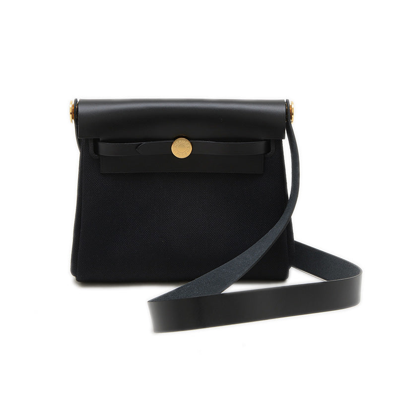 エールバッグ ミニ 2WAY トワルアッシュ ゴールド金具 ブラック K刻印 ショルダーバッグ