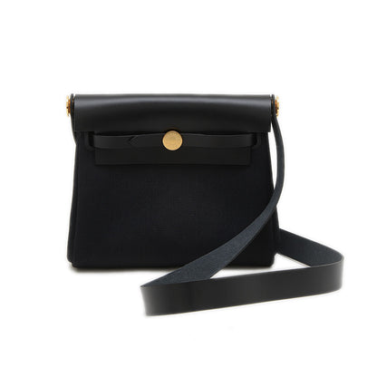 エールバッグ ミニ 2WAY トワルアッシュ ゴールド金具 ブラック K刻印 ショルダーバッグ