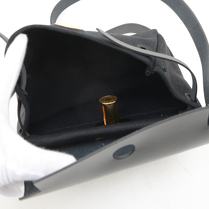 エールバッグ ミニ 2WAY トワルアッシュ ゴールド金具 ブラック K刻印 ショルダーバッグ