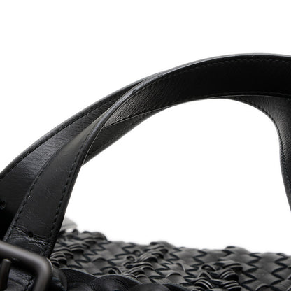 イントレチャート ワイヤーリング トートバッグ ポーチ付 レザー ブラック トートバッグ