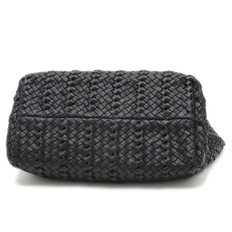 イントレチャート ワイヤーリング トートバッグ ポーチ付 レザー ブラック トートバッグ