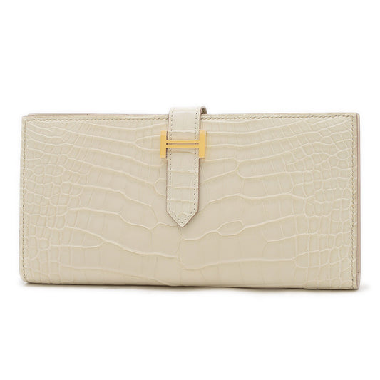 ベアンスフレ 長財布 アリゲーターマット ベトン ゴールド金具 W刻印 長財布