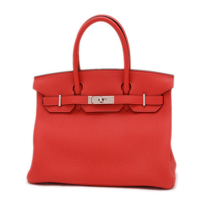 バーキン30 トゴ ルージュラデュー シルバー金具 K刻印 ハンドバッグ