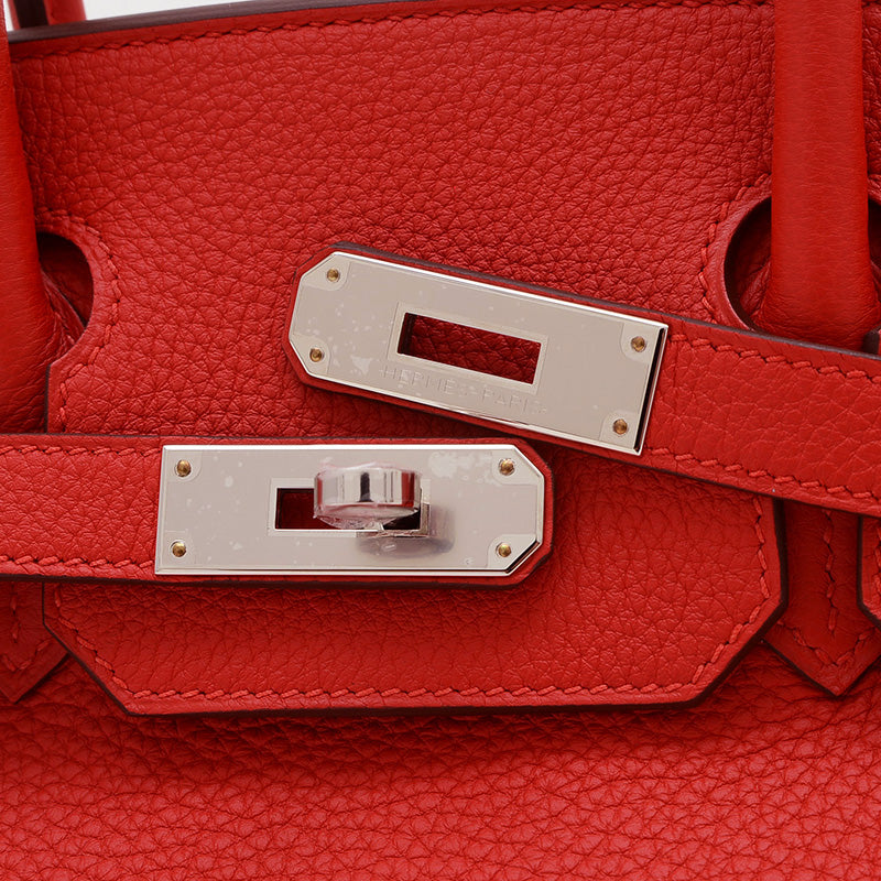 バーキン30 トゴ ルージュラデュー シルバー金具 K刻印 ハンドバッグ