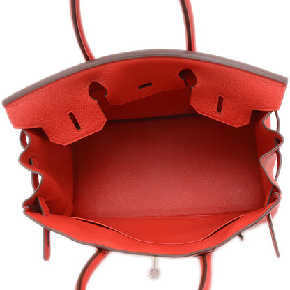 バーキン30 トゴ ルージュラデュー シルバー金具 K刻印 ハンドバッグ