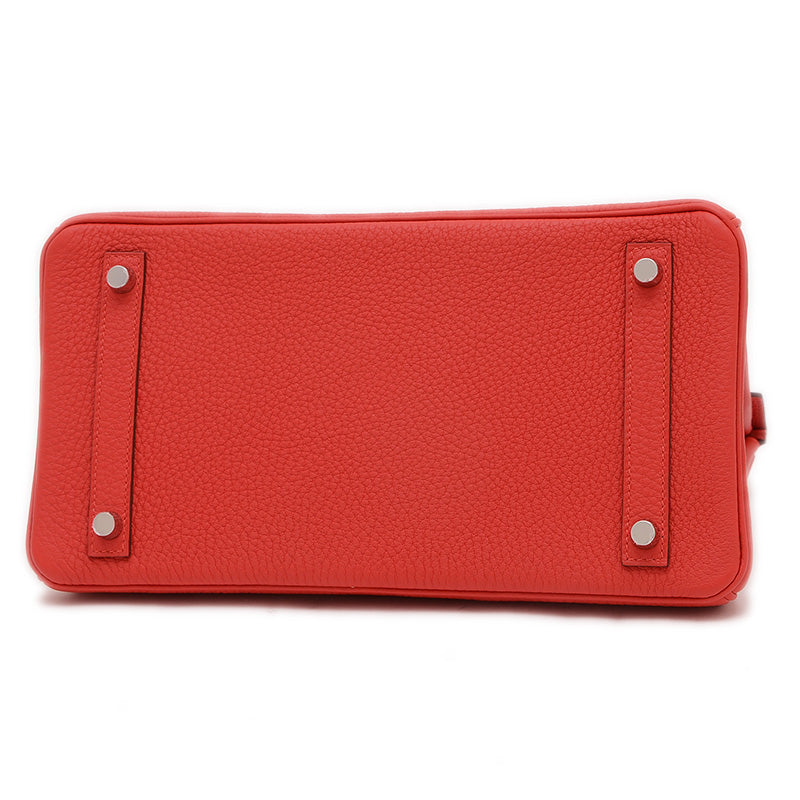 バーキン30 トゴ ルージュラデュー シルバー金具 K刻印 ハンドバッグ