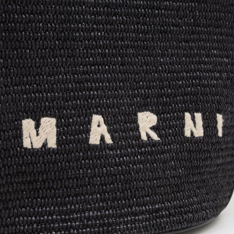 トロピカリア スモール かごバッグ 2WAYバッグ ラフィア/レザー ブラック BMMP006800 トートバッグ