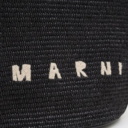 トロピカリア スモール かごバッグ 2WAYバッグ ラフィア/レザー ブラック BMMP006800 トートバッグ