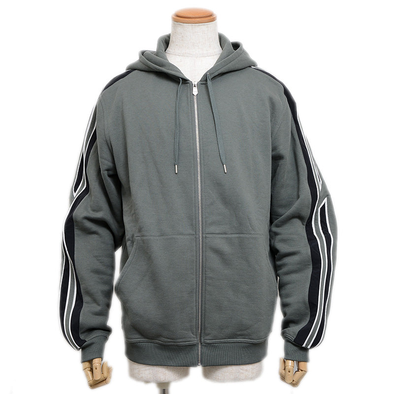 ジップアップパーカー コットン グリーン メンズ XLサイズ パーカー