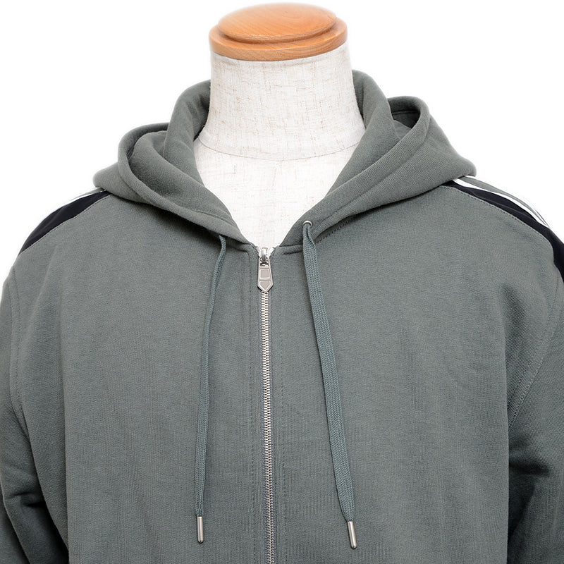 ジップアップパーカー コットン グリーン メンズ XLサイズ パーカー