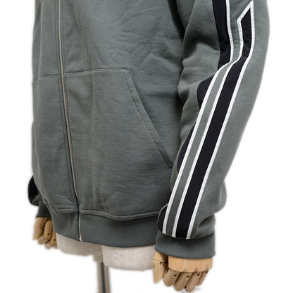 ジップアップパーカー コットン グリーン メンズ XLサイズ パーカー