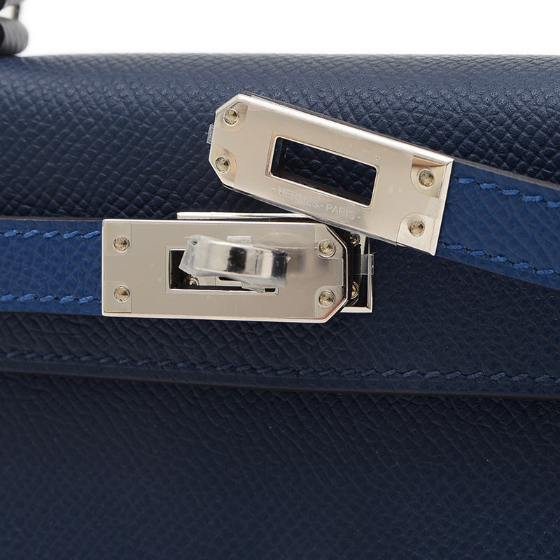 ケリー ミニ ドゥ 2 エプソン ブルーアピス/グリパンタン/ブルータイ K刻印 ショルダーバッグ