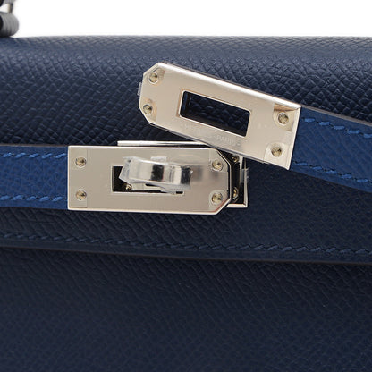 ケリー ミニ ドゥ 2 エプソン ブルーアピス/グリパンタン/ブルータイ K刻印 ショルダーバッグ