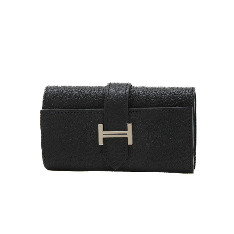 ベアン キーケース 4連 シェーブル ブラック シルバー金具 K刻印 キーケース