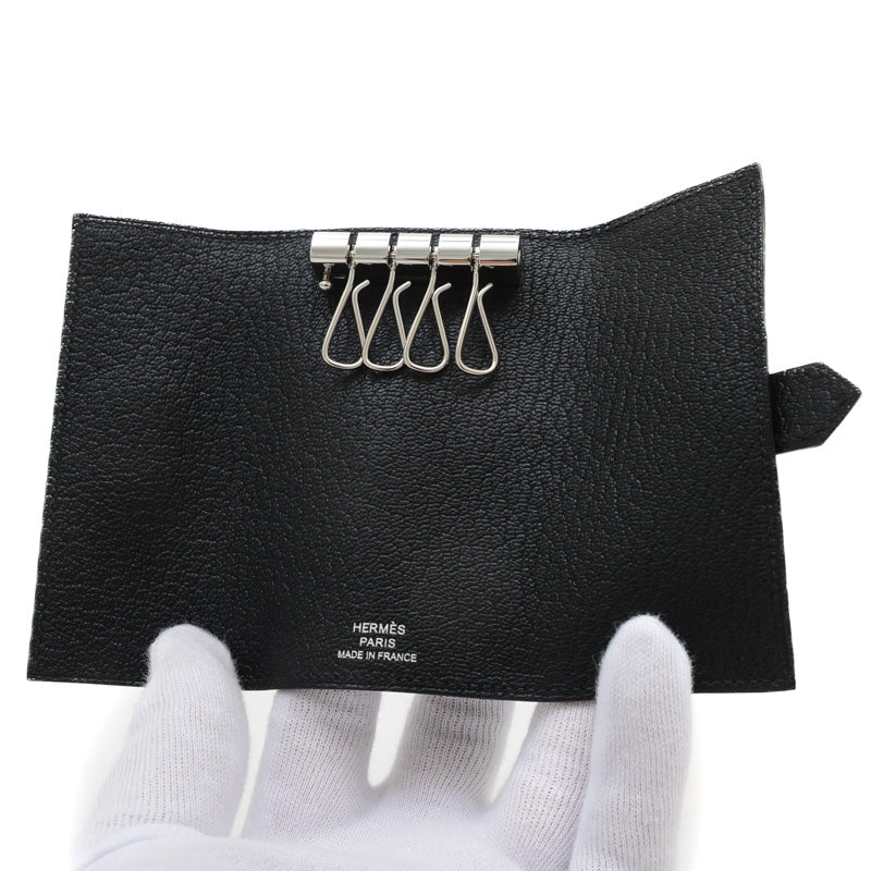 ベアン キーケース 4連 シェーブル ブラック シルバー金具 K刻印 キーケース