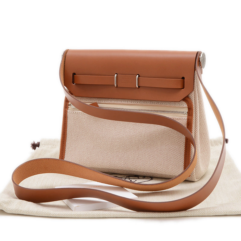 エールバッグ ミニ 20 トワル エクリュ/フォーブ シルバー金具 K刻印 ショルダーバッグ