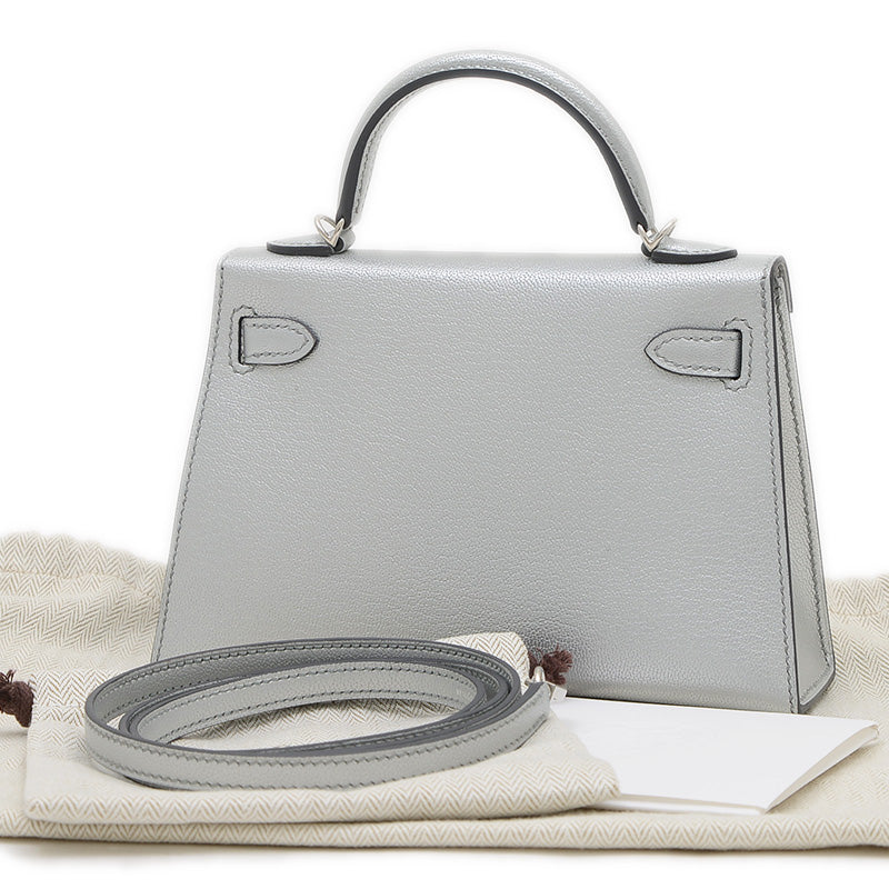 ケリー ミニ ドゥ 2 シェーブルシャムキラ アルジャン シルバー金具 W刻印 ハンドバッグ