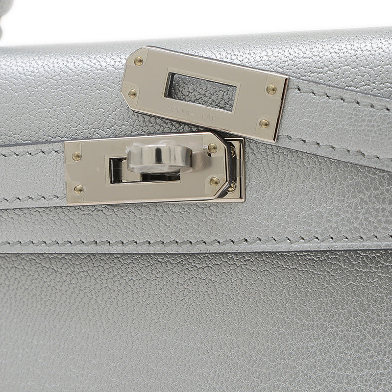 ケリー ミニ ドゥ 2 シェーブルシャムキラ アルジャン シルバー金具 W刻印 ハンドバッグ