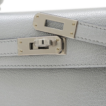 ケリー ミニ ドゥ 2 シェーブルシャムキラ アルジャン シルバー金具 W刻印 ハンドバッグ