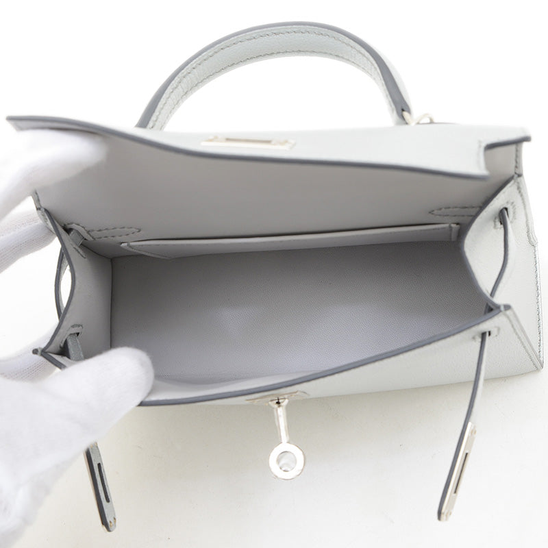 ケリー ミニ ドゥ 2 シェーブルシャムキラ アルジャン シルバー金具 W刻印 ハンドバッグ