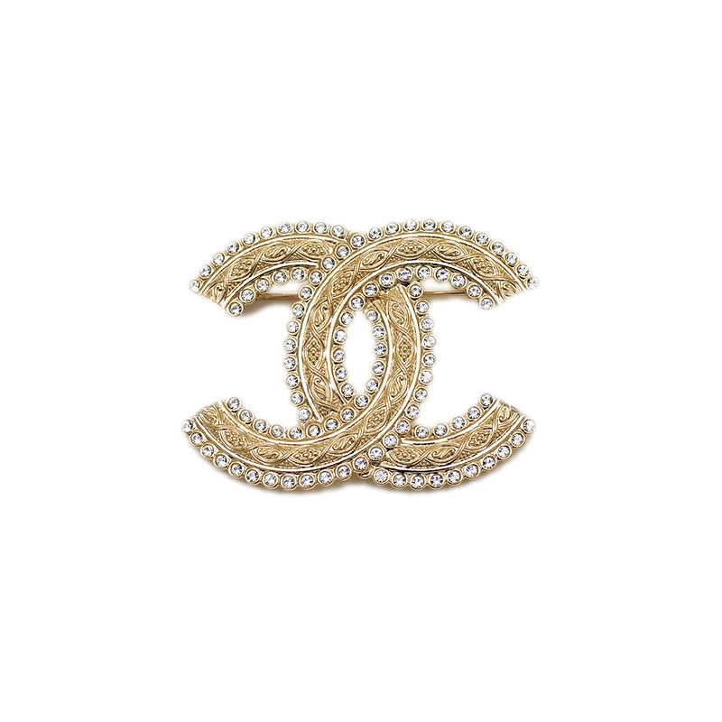 ブローチ ココマーク ラインストーン ゴールド A22K ブローチ