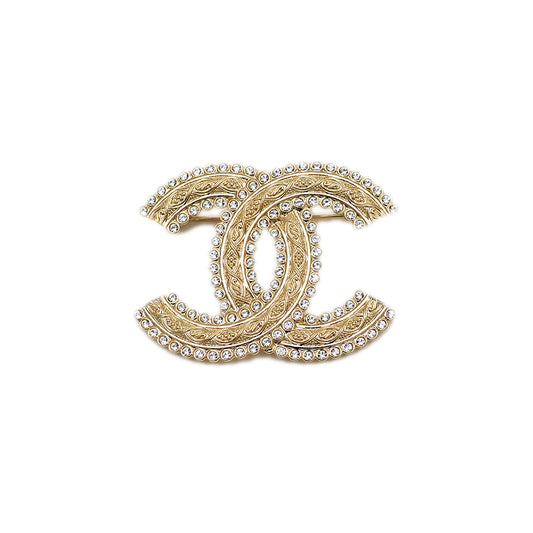 ブローチ ココマーク ラインストーン ゴールド A22K ブローチ