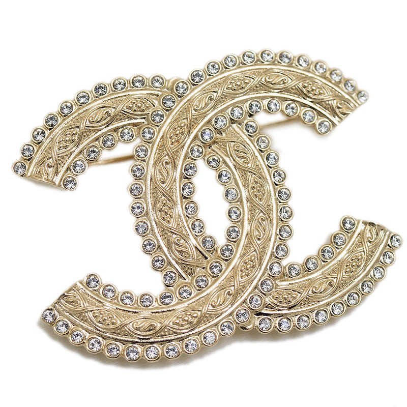 ブローチ ココマーク ラインストーン ゴールド A22K ブローチ