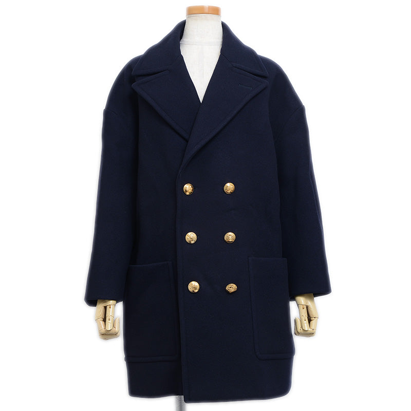 オーバーシルエット ルーズ ピーコート ウール ネイビー 2M780814E ピーコート