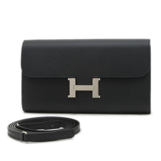 コンスタンストゥーゴー エプソン ブラック シルバー金具 K刻印 長財布