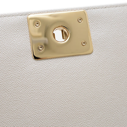 ボーイシャネル チェーンショルダー カーフ パールホワイト ゴールド金具 AS3018 ショルダーバッグ