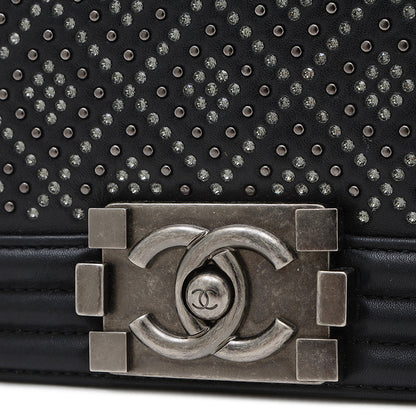 ボーイシャネル 20 チェーンショルダー ラインストーン ラムスキン ブラック A67085 ショルダーバッグ