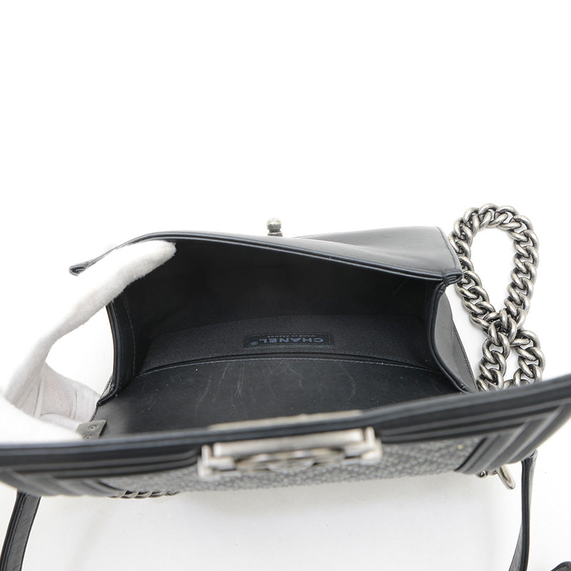 ボーイシャネル 20 チェーンショルダー ラインストーン ラムスキン ブラック A67085 ショルダーバッグ