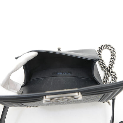 ボーイシャネル 20 チェーンショルダー ラインストーン ラムスキン ブラック A67085 ショルダーバッグ