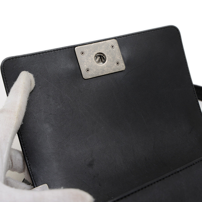 ボーイシャネル 20 チェーンショルダー ラインストーン ラムスキン ブラック A67085 ショルダーバッグ