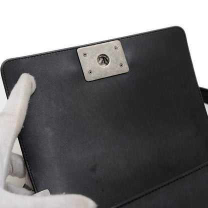 ボーイシャネル 20 チェーンショルダー ラインストーン ラムスキン ブラック A67085 ショルダーバッグ