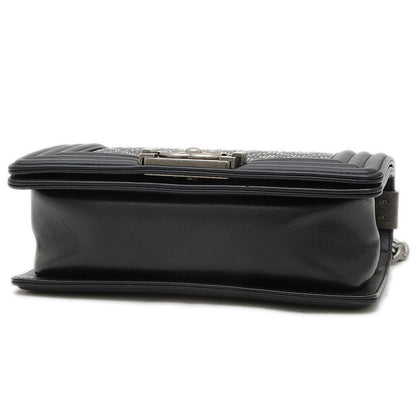 ボーイシャネル 20 チェーンショルダー ラインストーン ラムスキン ブラック A67085 ショルダーバッグ