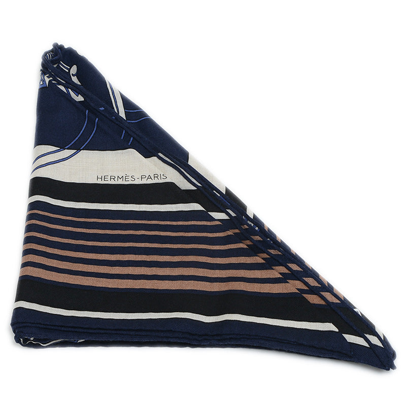 トライアングルジェアン ショール エクスリブリス キャバン/ナチュラル/キュイール スカーフ