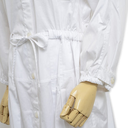 シャツワンピース ウエストリボン コットン ホワイト 4E0546DV 36サイズ ワンピース