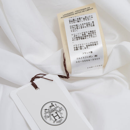 シャツワンピース ウエストリボン コットン ホワイト 4E0546DV 36サイズ ワンピース