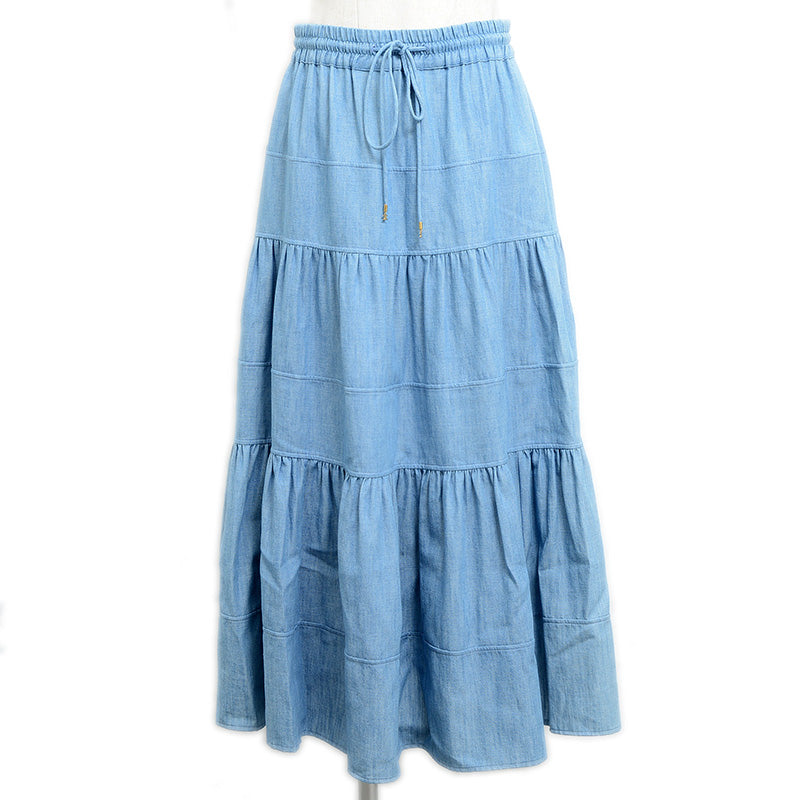 トリオンフ ロングスカート コットン ブルー 2J377310P 38サイズ ロングスカート