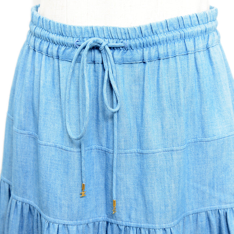 トリオンフ ロングスカート コットン ブルー 2J377310P 38サイズ ロングスカート