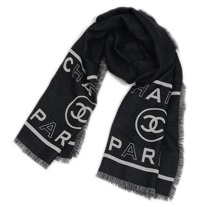 ストール ココマーク カシミヤ ブラック ストール