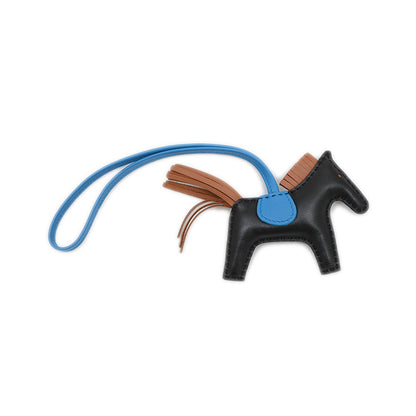 ロデオ PM バッグチャーム ブラック/ゴールド/ブルーザンジバル Y刻印 バッグチャーム