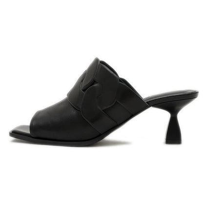 サンダル ハンナ55 レザー ブラック レディース サイズ36.5 サンダル