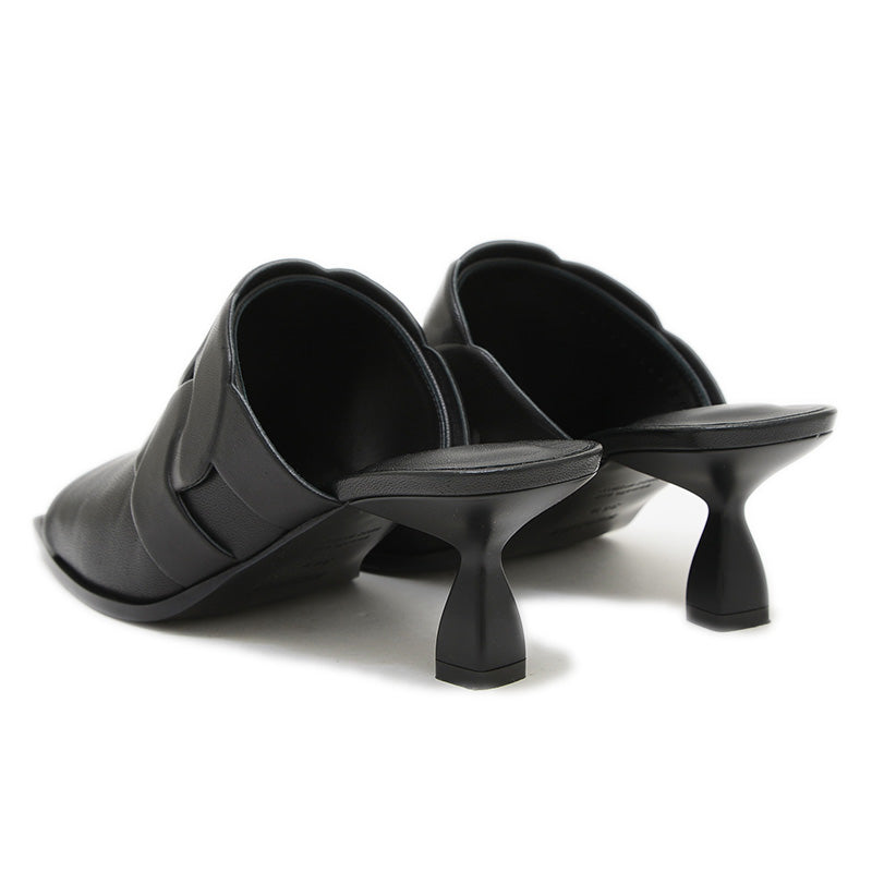 サンダル ハンナ55 レザー ブラック レディース サイズ36.5 サンダル