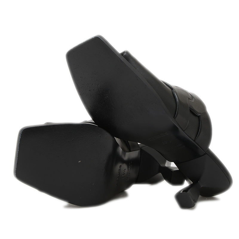 サンダル ハンナ55 レザー ブラック レディース サイズ36.5 サンダル