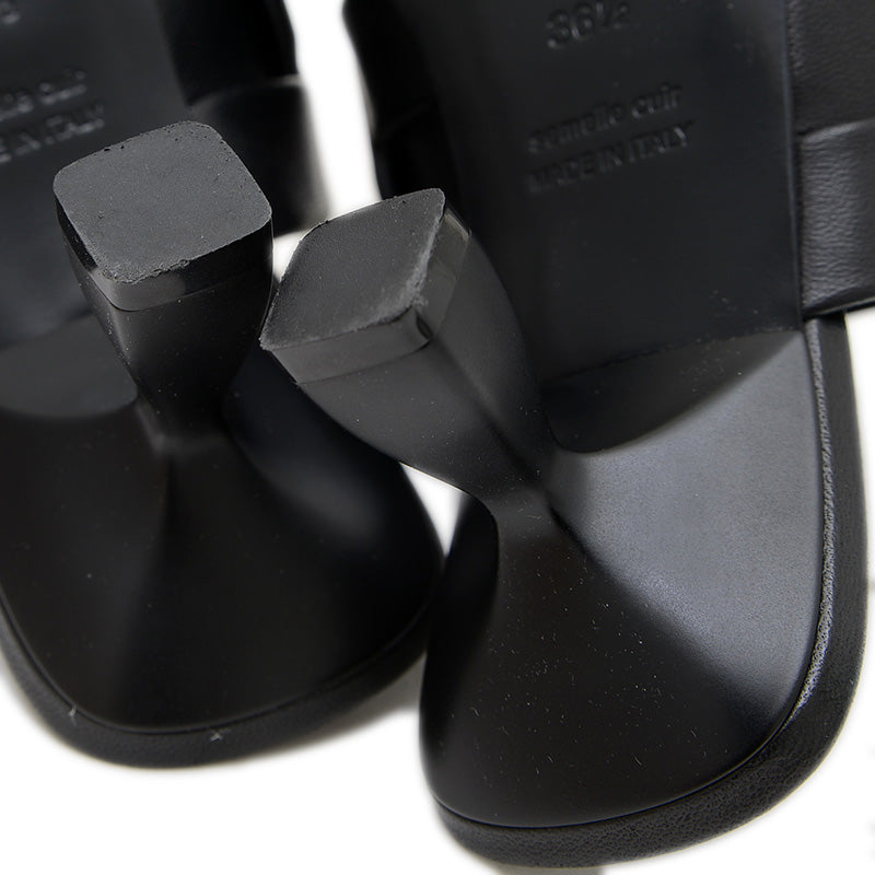 サンダル ハンナ55 レザー ブラック レディース サイズ36.5 サンダル